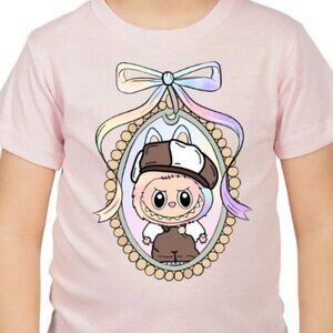 Cute Kawaii Labubu with Giant Bow Kid Tshirt